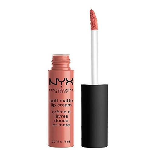 Nyx professional makeup soft matte lip cream, finish matte e cremoso, colore extra-pigmentato, long lasting, tonalità: zurich