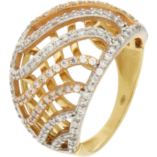 Gioielleria Lucchese Oro anello donna oro giallo bianco rosa gl100449