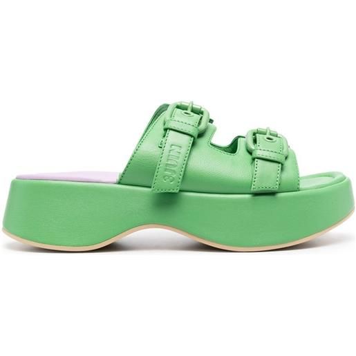 3juin sandali con doppia fibbia - verde