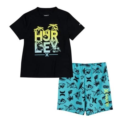 Hurley hrlb shark paradise set pantaloncini da board, blu (blue gaze), 18 meses bambino