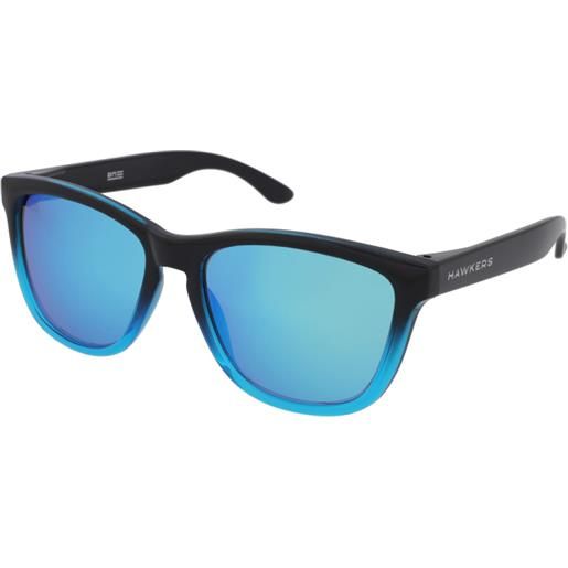 Hawkers fusion clear blue | occhiali da sole graduati o non graduati | prova online | unisex | plastica | quadrati | nero, blu | adrialenti