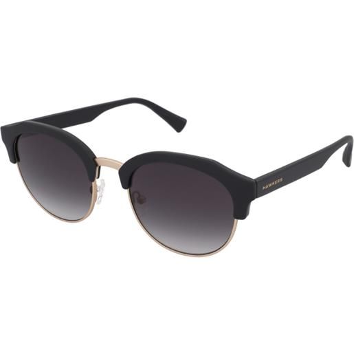 Hawkers rubber black gradient classic rounded | occhiali da sole graduati o non graduati | unisex | plastica | browline | nero | adrialenti