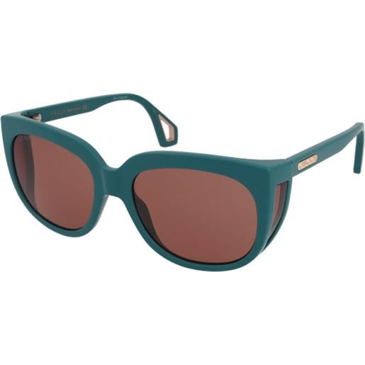 Gucci gg0468s 005 | occhiali da sole graduati o non graduati | prova online | plastica | quadrati | turchese | adrialenti