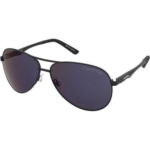 Alpina a 107 black matt/blue mirror | occhiali da sole graduati o non graduati | unisex | metallo | pilot | nero | adrialenti