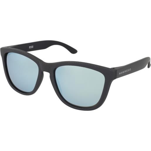 Hawkers one polarized carbono blue chrome | occhiali da sole graduati o non graduati | prova online | unisex | plastica | quadrati | nero | adrialenti