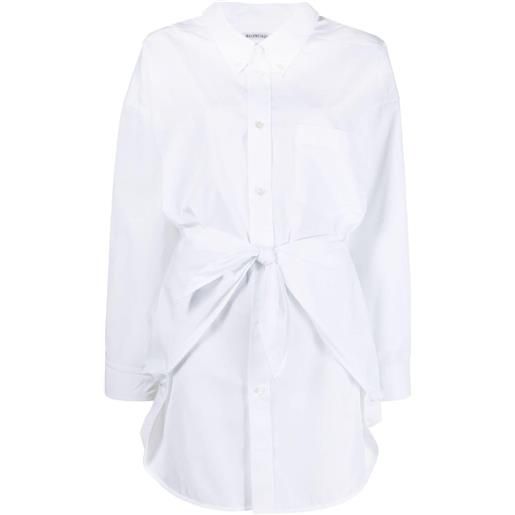 Balenciaga camicia con nodo - bianco