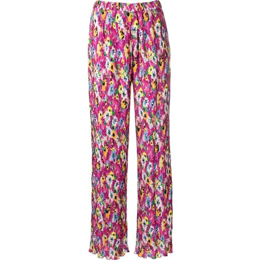 MSGM pantaloni a fiori - rosa