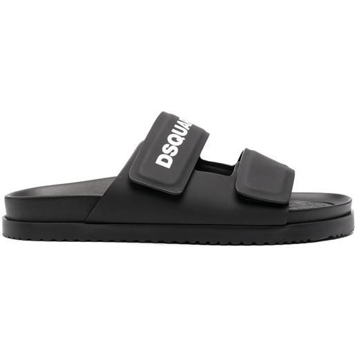 Dsquared2 sandali slides con strappo - nero