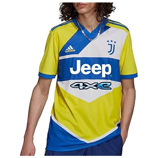 adidas juventus, stagione 2021/22, maglia third, attrezzatura da gioco, t-shirt uomo, shock yellow/hi-res blu s18, xxl