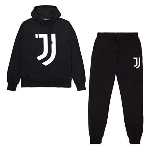 JUVE juventus tuta uomo black hoodie - collezione 2020/2021-100% originale - 100% prodotto ufficiale - colore nero - scegli la taglia (taglia s)