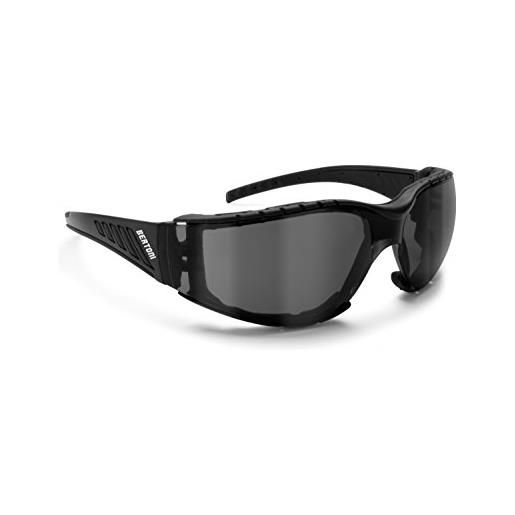Bertoni occhiali da moto antivento avvolgenti con lente infrangibile antiappannante - spugna antivento removibile - af149hd2