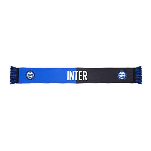 Inter sciarpa nuovo logo poliestere, diverse colorazioni, stadio unisex-adulto, bicolore nero/blu, taglia unica