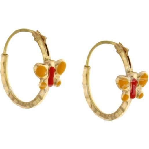 Gioielleria Lucchese Oro orecchini bambina farfallina in oro giallo 803321716802