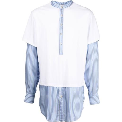 Wales Bonner camicia con design a inserti - bianco