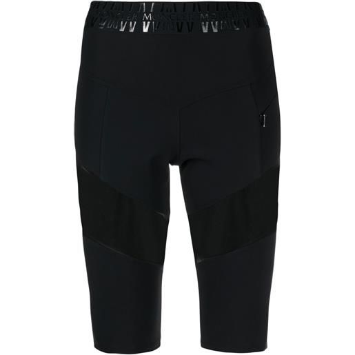 Moncler shorts biker con logo - nero