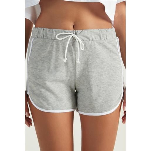 Tezenis shorts felpa piping donna grigio chiaro