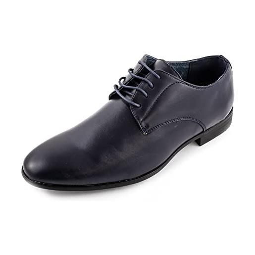 Toocool - scarpe uomo derby eleganti stringate francesine mocassini classiche ia5128 [43, ia5128-1 blu lucido]