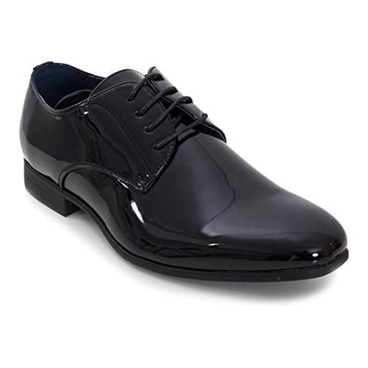 Toocool - scarpe uomo derby eleganti stringate francesine mocassini classiche ia5128 [43, ia5128-1 nero lucido]