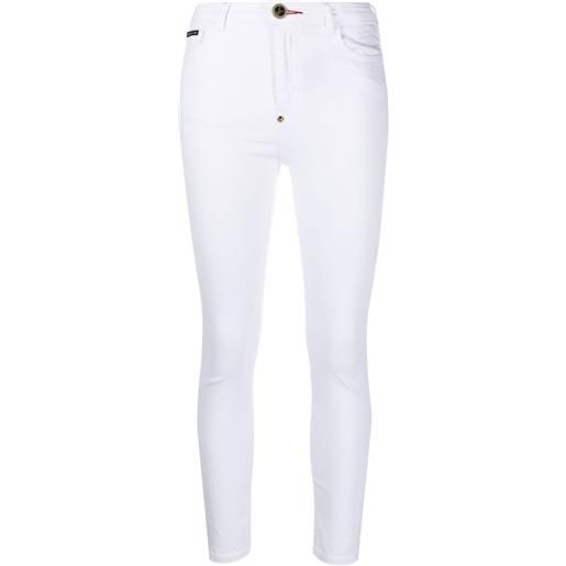 Philipp Plein jeans skinny con ricamo - bianco