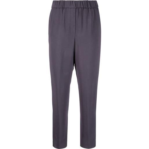 Peserico pantaloni elasticizzati crop - viola