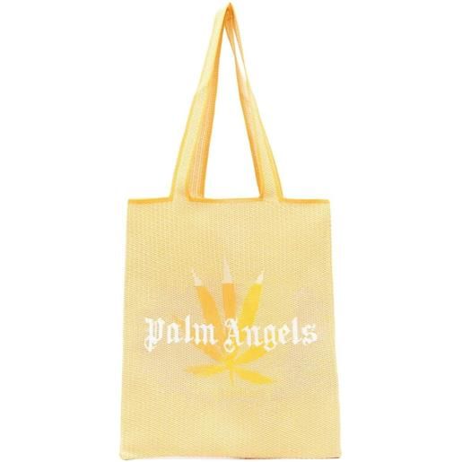 Palm Angels borsa tote con stampa - giallo