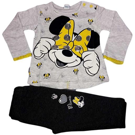 Disney Baby completo 2pz t-shirt e leggings bimba disney minnie grigio