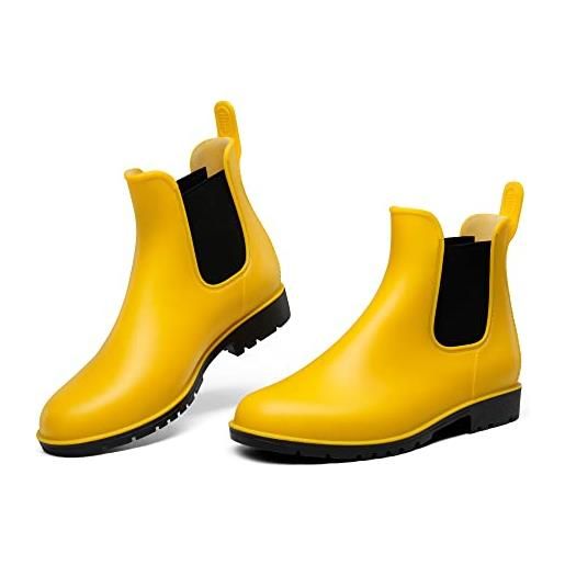 DREAM PAIRS stivali da pioggia uomin. Donne chelsea wellington rain boots impermeabili stivaletti elastico outdoor ankle boot sdrb2201w-e verde oliva size 42 eu