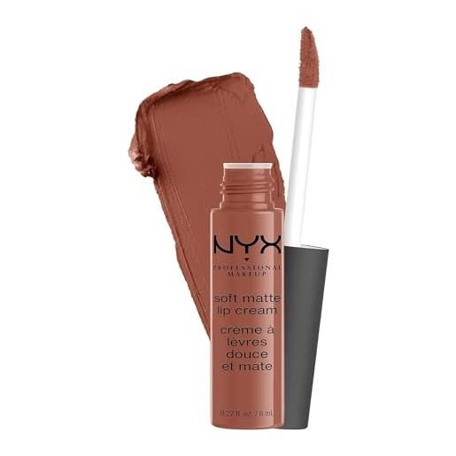 Nyx professional makeup soft matte lip cream, finish matte e cremoso, colore extra-pigmentato, long lasting, tonalità: leon