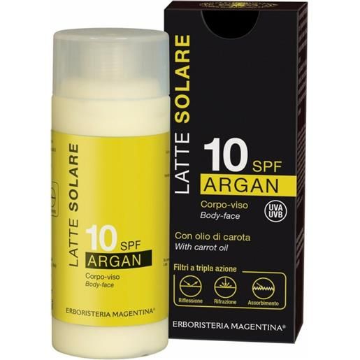 Erboristeria Magentina latte solare spf10 per viso e corpo 125ml