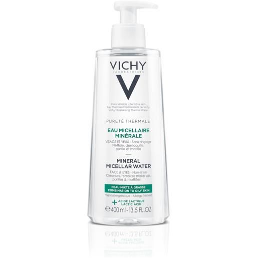 Vichy pureté thermale acqua micellare detergente struccante pelle grassa 400 ml