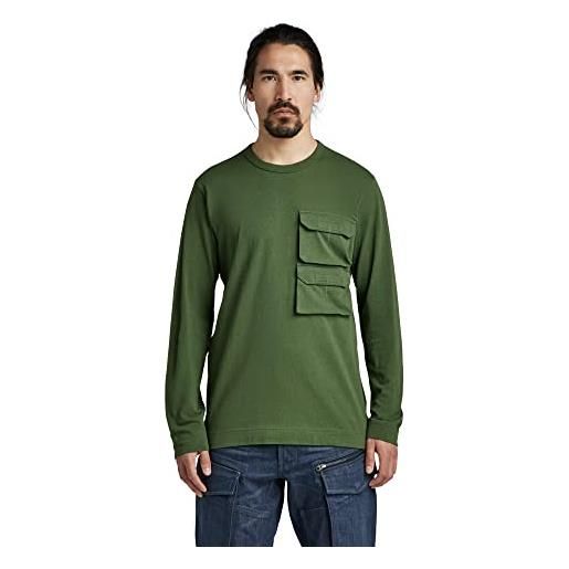 G-STAR RAW men's pocket t-shirt, verde (dk nuri green d22391-c336-3476), xxl
