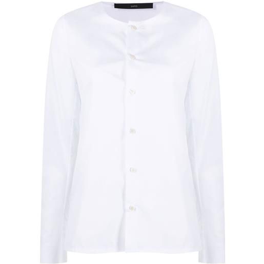 SAPIO camicia button-down senza colletto - bianco