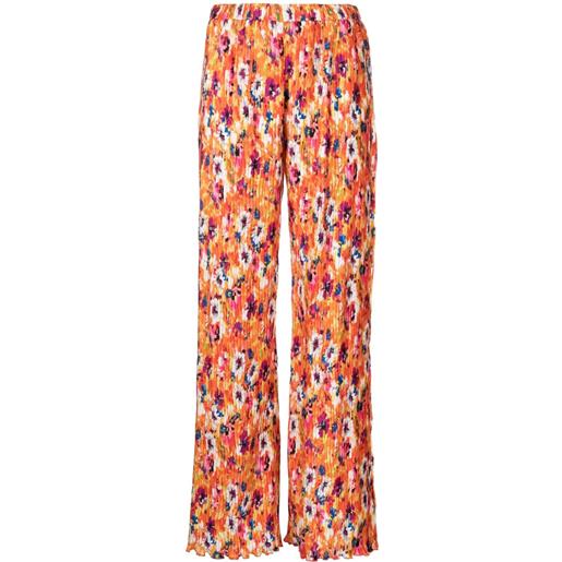 MSGM pantaloni a fiori - arancione
