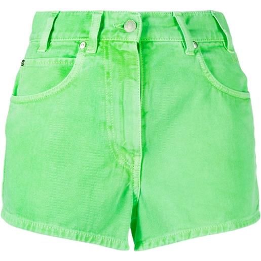 MSGM shorts denim a vita alta - verde
