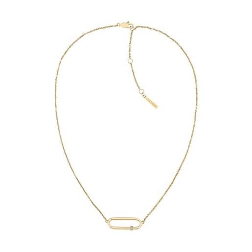 Calvin Klein collana da donna collezione elongated oval con cristalli - 35000186