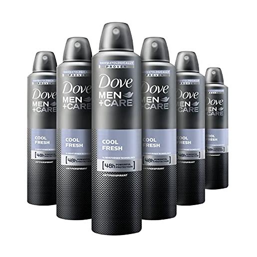 Unilever dove men+care dmc deodorante spray uomo cool fresh, 6 pezzi da 250 ml
