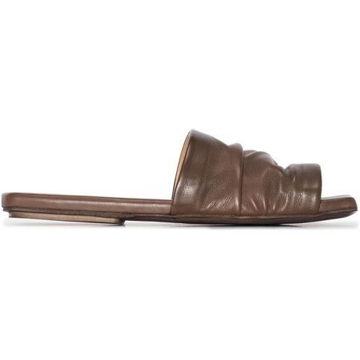 Marsèll sandali con ruches tavola - marrone