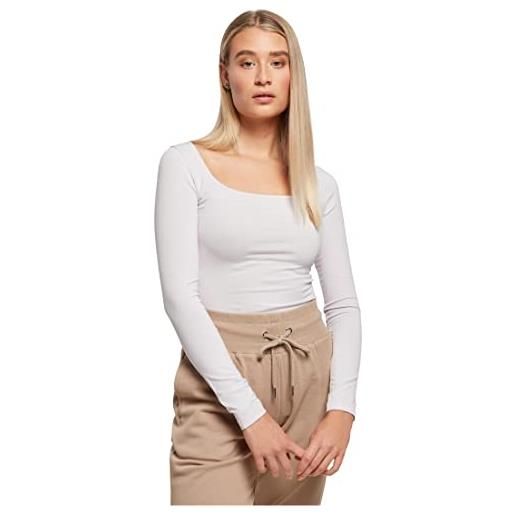 Urban Classics ladies organic longsleeve body t-shirt, softlilac, xl donna