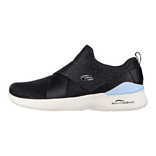 Skechers skech-air dynamight rich glow, scarpe da ginnastica donna, nero mesh lt blu trim, 35 eu