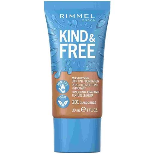 Rimmel kind & free fondotinta idratante 201 classic beige