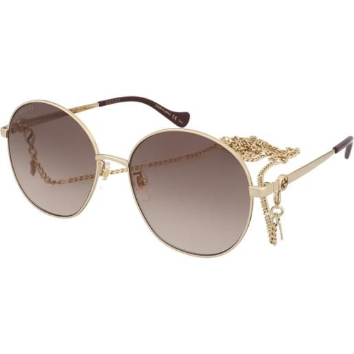 Gucci gg1090sa 002 | occhiali da sole graduati o non graduati | prova online | metallo | tondi | oro | adrialenti