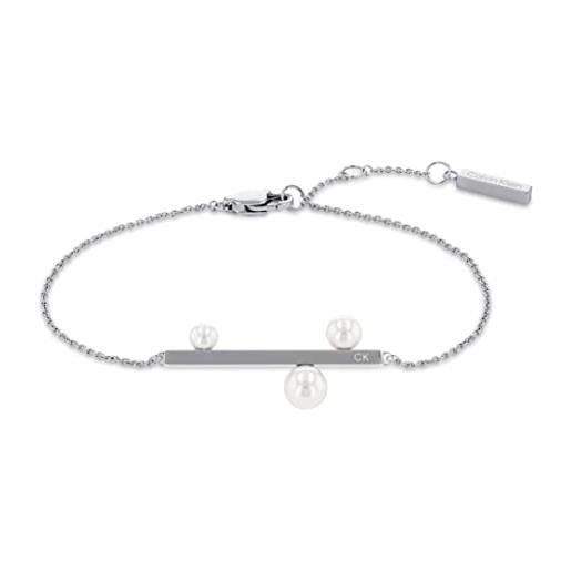 Calvin Klein braccialetto a catena da donna collezione minimalist pearl - 35000177