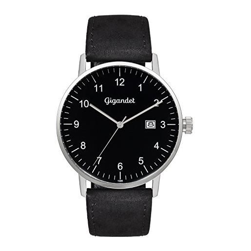 Gigandet minimalism orologio uomo analogico quartz argento nero g26-003