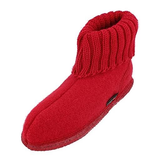 HAFLINGER karl slipper in feltro con collare slipper ruby, taglia 47