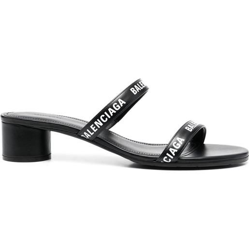 Balenciaga sandali 45mm con doppia fascia - nero