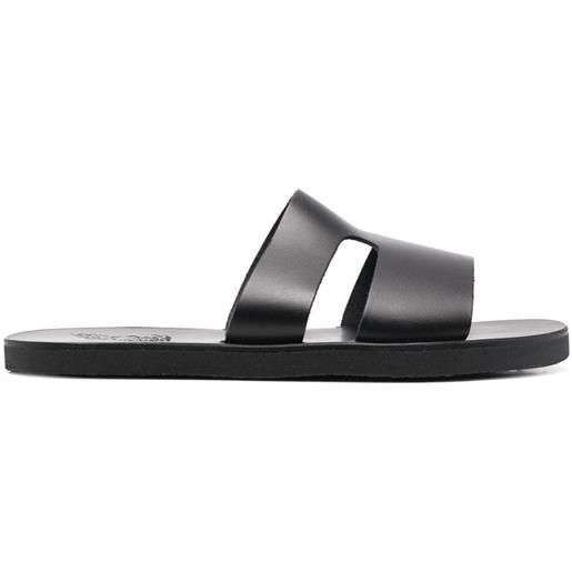 Ancient Greek Sandals sandali slides apteros con cut-out - nero
