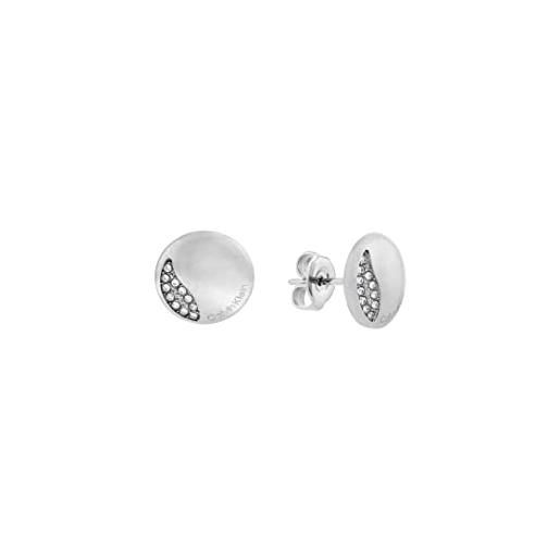 Calvin Klein orecchini a perno da donna collezione minimal circular con cristalli - 35000137