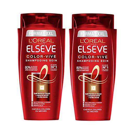 Elsève elvive color-vive l'oréal paris shampoo capelli colorati formato 700ml xxl - lotto di 2