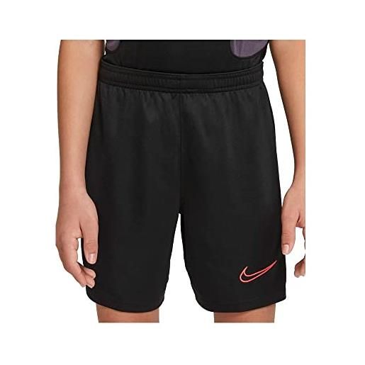 Nike df acd21 k - pantaloni unisex da bambino, unisex - bambini, pantaloni, cw6109, black/siren red/black/siren re, xl
