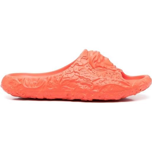 Versace sandali slides medusa con applicazione - arancione